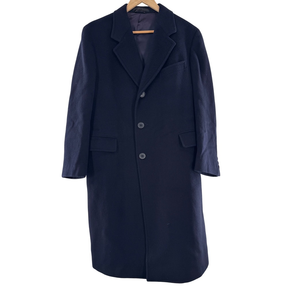 Vintage Men's Potomac Collection Wool Overcoat Navy Size 40